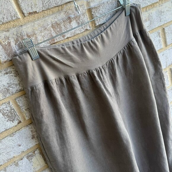 Splendid Iris Made in Italy 100% Linen Split Side Cropped Pants Women's Size L - Picture 5 of 8